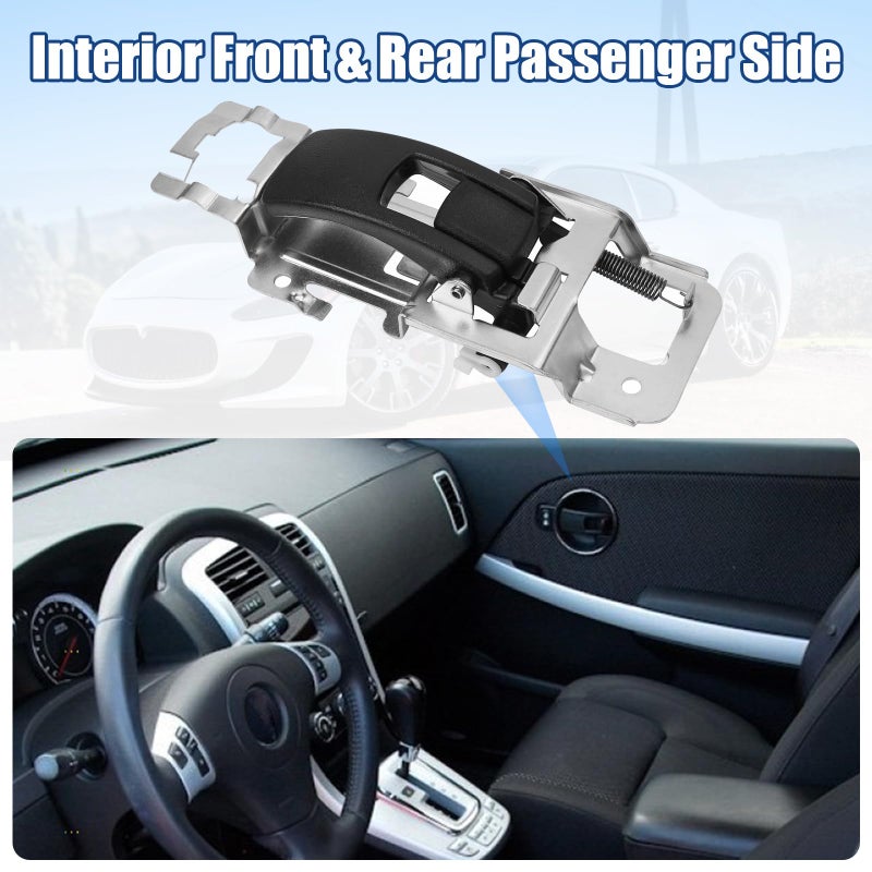 NPAUTO Interior Inside Front/Rear Right Passenger Side Door Handle RH Replacement for Chevy Equinox 2005 2006 2007 2008 2009, Pontiac Torrent 06 07 08 09, 15926298, 25897972, Black - Image 2